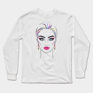 Fashionable female face Long Sleeve T-Shirt